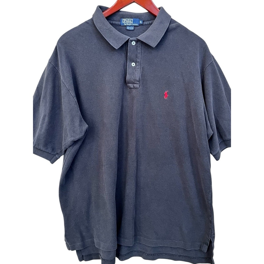 Polo Ralph Lauren Mens XL Black Golf Polo Shirt Short Sleeve Country Club Preppy